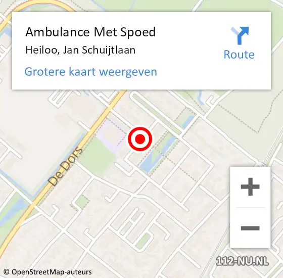 Locatie op kaart van de 112 melding: Ambulance Met Spoed Naar Heiloo, Jan Schuijtlaan op 1 augustus 2018 01:21