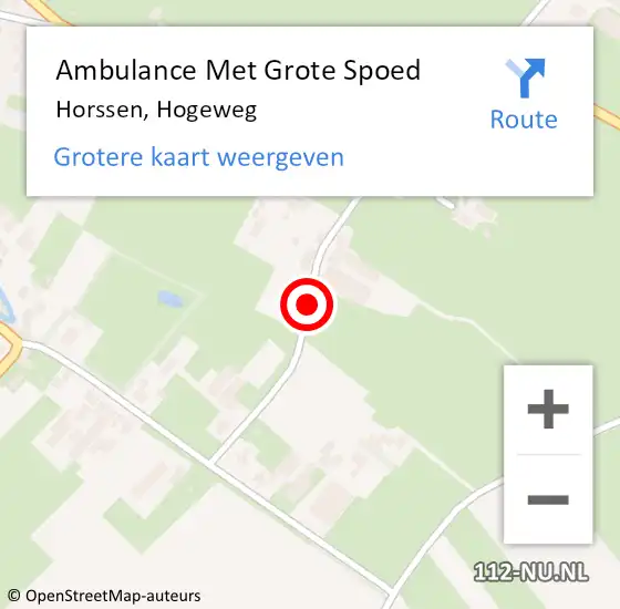 Locatie op kaart van de 112 melding: Ambulance Met Grote Spoed Naar Horssen, Hogeweg op 1 augustus 2018 01:33