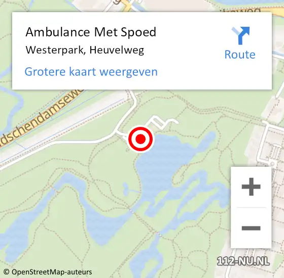 Locatie op kaart van de 112 melding: Ambulance Met Spoed Naar Westerpark, Heuvelweg op 1 augustus 2018 11:00
