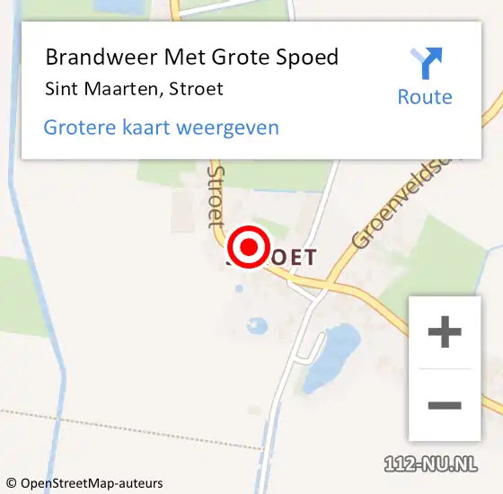 Locatie op kaart van de 112 melding: Brandweer Met Grote Spoed Naar Sint Maarten, Stroet op 1 augustus 2018 11:02