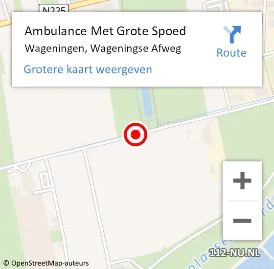 Locatie op kaart van de 112 melding: Ambulance Met Grote Spoed Naar Wageningen, Wageningse Afweg op 1 augustus 2018 11:30