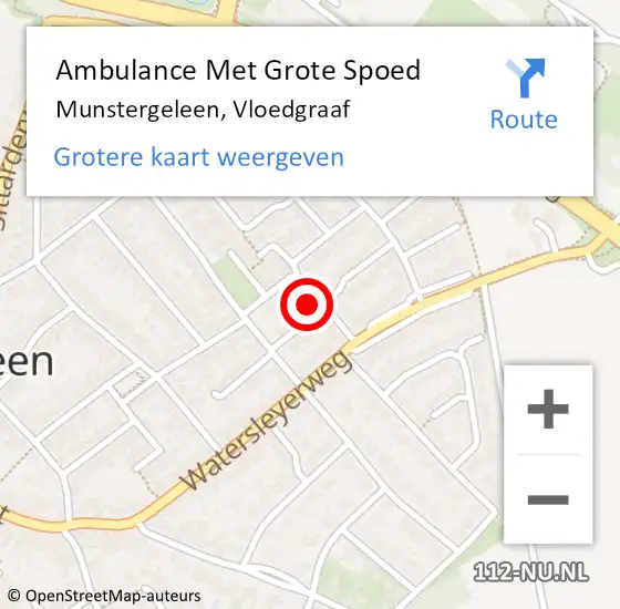 Locatie op kaart van de 112 melding: Ambulance Met Grote Spoed Naar Munstergeleen, Vloedgraaf op 4 maart 2014 18:37
