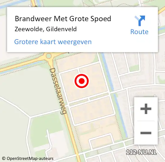 Locatie op kaart van de 112 melding: Brandweer Met Grote Spoed Naar Zeewolde, Gildenveld op 1 augustus 2018 11:51