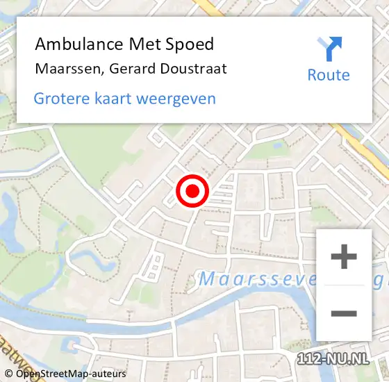 Locatie op kaart van de 112 melding: Ambulance Met Spoed Naar Maarssen, Gerard Doustraat op 1 augustus 2018 12:01