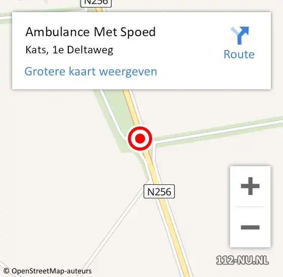 Locatie op kaart van de 112 melding: Ambulance Met Spoed Naar Kats, 1e Deltaweg op 1 augustus 2018 12:31