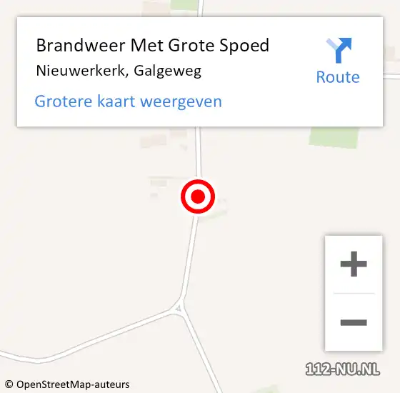Locatie op kaart van de 112 melding: Brandweer Met Grote Spoed Naar Nieuwerkerk, Galgeweg op 1 augustus 2018 13:19