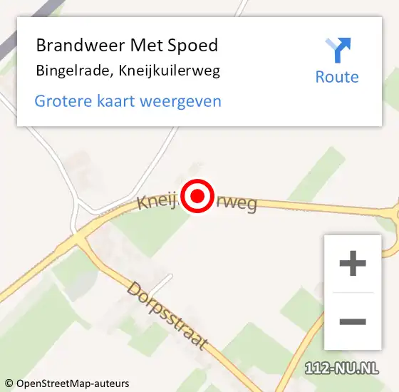 Locatie op kaart van de 112 melding: Brandweer Met Spoed Naar Bingelrade, Kneijkuilerweg op 1 augustus 2018 13:37