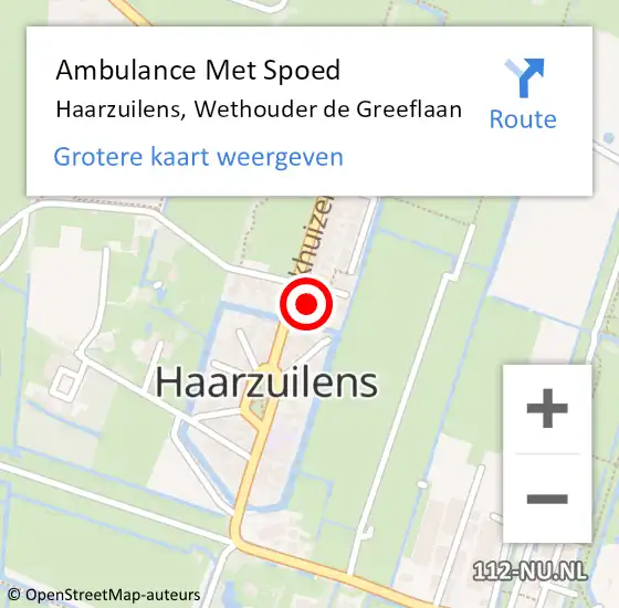 Locatie op kaart van de 112 melding: Ambulance Met Spoed Naar Haarzuilens, Wethouder de Greeflaan op 4 maart 2014 18:51