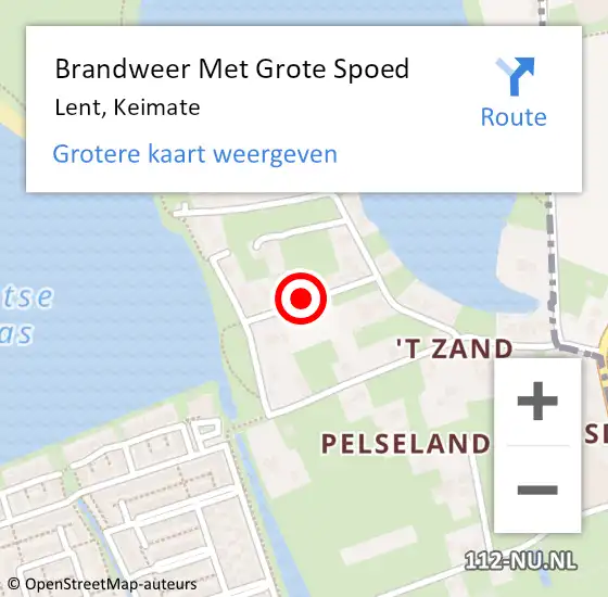 Locatie op kaart van de 112 melding: Brandweer Met Grote Spoed Naar Lent, Keimate op 1 augustus 2018 14:29