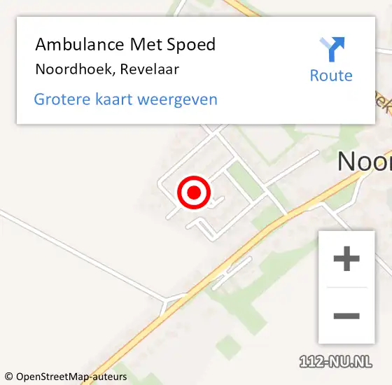Locatie op kaart van de 112 melding: Ambulance Met Spoed Naar Noordhoek, Revelaar op 1 augustus 2018 15:46