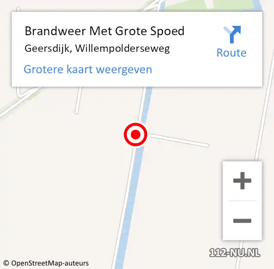 Locatie op kaart van de 112 melding: Brandweer Met Grote Spoed Naar Geersdijk, Willempolderseweg op 1 augustus 2018 16:47