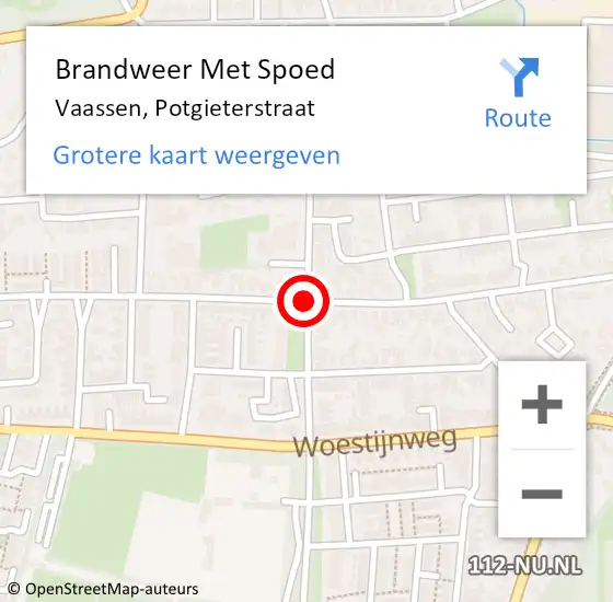 Locatie op kaart van de 112 melding: Brandweer Met Spoed Naar Vaassen, Potgieterstraat op 1 augustus 2018 17:48