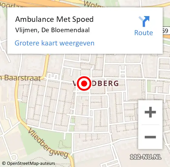 Locatie op kaart van de 112 melding: Ambulance Met Spoed Naar Vlijmen, De Bloemendaal op 1 augustus 2018 18:32