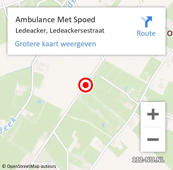 Locatie op kaart van de 112 melding: Ambulance Met Spoed Naar Ledeacker, Ledeackersestraat op 1 augustus 2018 19:49