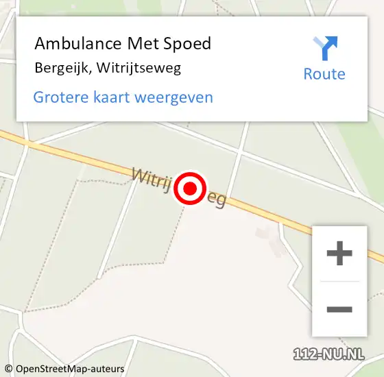 Locatie op kaart van de 112 melding: Ambulance Met Spoed Naar Bergeijk, Witrijtseweg op 1 augustus 2018 20:45