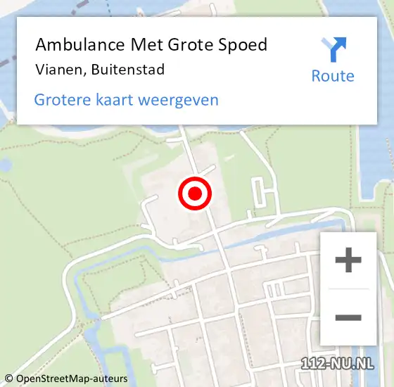 Locatie op kaart van de 112 melding: Ambulance Met Grote Spoed Naar Vianen, Buitenstad op 1 augustus 2018 21:30