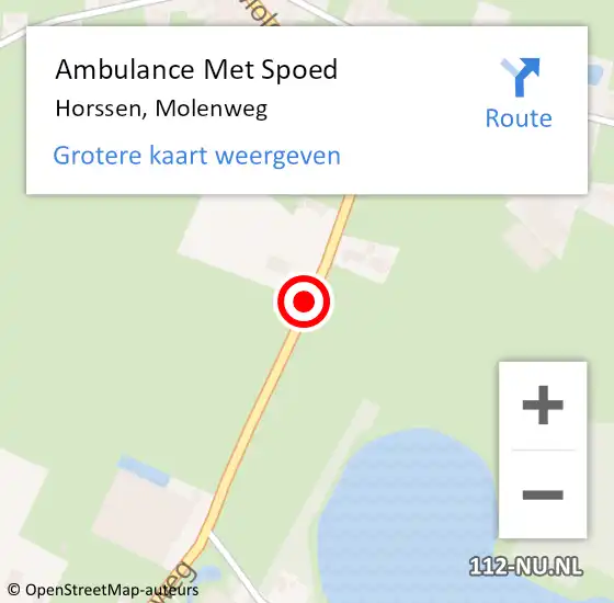 Locatie op kaart van de 112 melding: Ambulance Met Spoed Naar Horssen, Molenweg op 1 augustus 2018 21:34