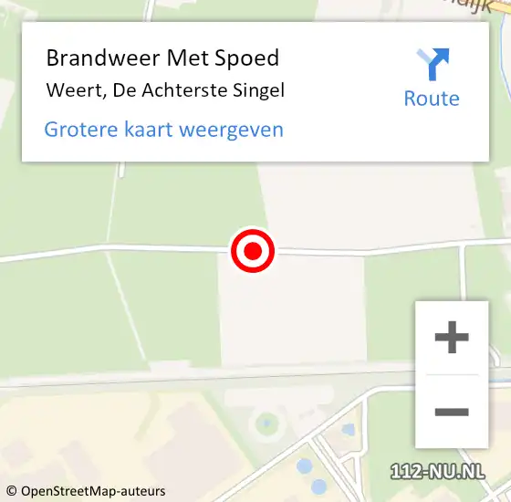 Locatie op kaart van de 112 melding: Brandweer Met Spoed Naar Weert, De Achterste Singel op 1 augustus 2018 21:49