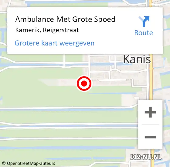 Locatie op kaart van de 112 melding: Ambulance Met Grote Spoed Naar Kamerik, Reigerstraat op 4 maart 2014 19:43