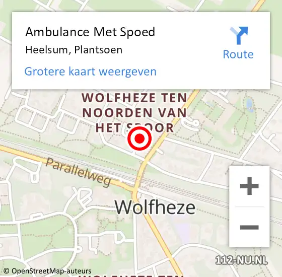 Locatie op kaart van de 112 melding: Ambulance Met Spoed Naar Heelsum, Plantsoen op 4 maart 2014 19:45