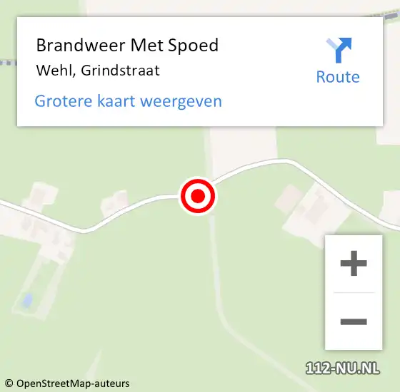 Locatie op kaart van de 112 melding: Brandweer Met Spoed Naar Wehl, Grindstraat op 1 augustus 2018 23:21