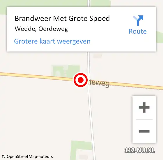 Locatie op kaart van de 112 melding: Brandweer Met Grote Spoed Naar Wedde, Oerdeweg op 4 maart 2014 19:49