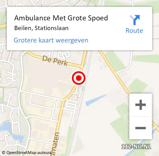 Locatie op kaart van de 112 melding: Ambulance Met Grote Spoed Naar Beilen, Stationslaan op 2 augustus 2018 00:11