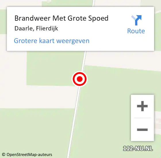 Locatie op kaart van de 112 melding: Brandweer Met Grote Spoed Naar Daarle, Flierdijk op 2 augustus 2018 04:59
