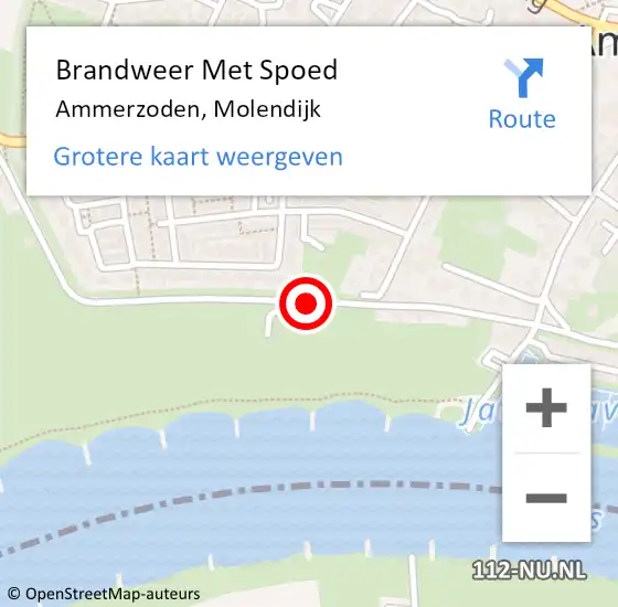 Locatie op kaart van de 112 melding: Brandweer Met Spoed Naar Ammerzoden, Molendijk op 2 augustus 2018 06:07