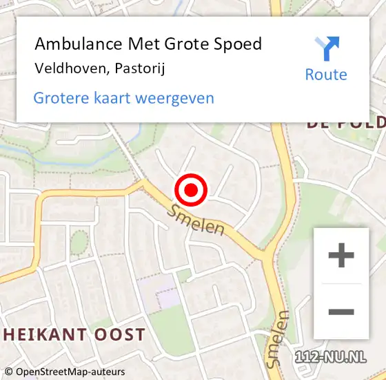 Locatie op kaart van de 112 melding: Ambulance Met Grote Spoed Naar Veldhoven, Pastorij op 2 augustus 2018 07:24