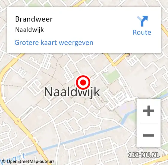 Locatie op kaart van de 112 melding: Brandweer Naaldwijk op 2 augustus 2018 08:20