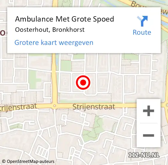 Locatie op kaart van de 112 melding: Ambulance Met Grote Spoed Naar Oosterhout, Bronkhorst op 2 augustus 2018 10:40