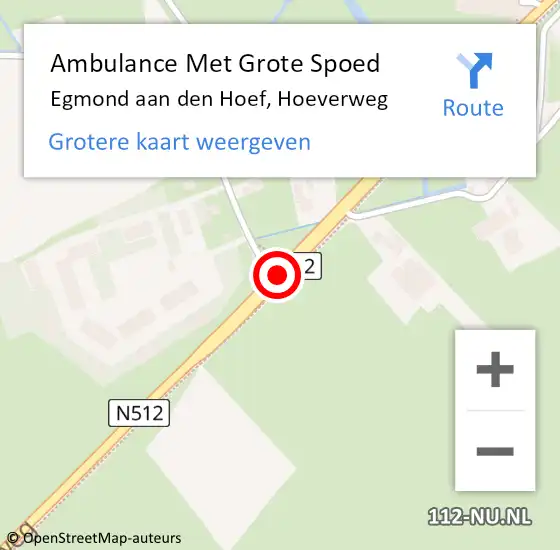 Locatie op kaart van de 112 melding: Ambulance Met Grote Spoed Naar Egmond aan den Hoef, Hoeverweg op 2 augustus 2018 10:44