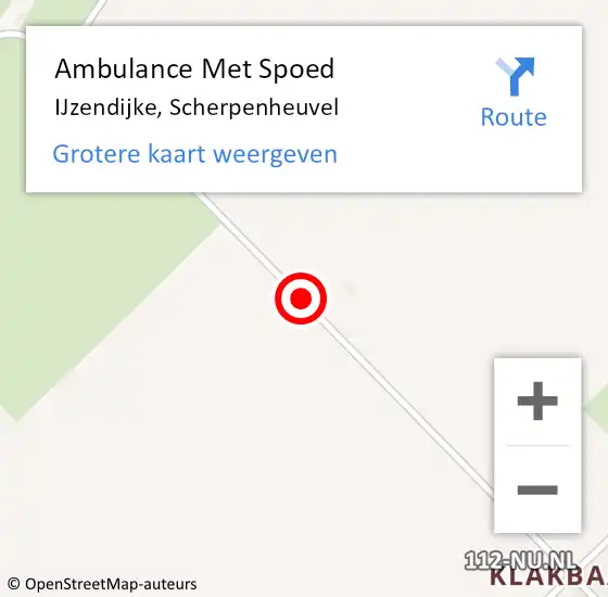 Locatie op kaart van de 112 melding: Ambulance Met Spoed Naar IJzendijke, Scherpenheuvel op 2 augustus 2018 12:15