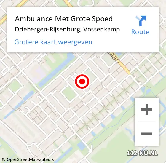 Locatie op kaart van de 112 melding: Ambulance Met Grote Spoed Naar Driebergen-Rijsenburg, Vossenkamp op 2 augustus 2018 13:11