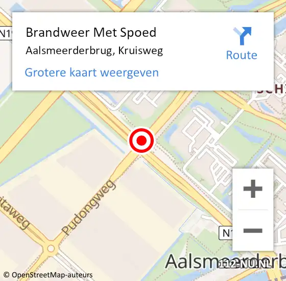 Locatie op kaart van de 112 melding: Brandweer Met Spoed Naar Aalsmeerderbrug, Kruisweg op 2 augustus 2018 13:34