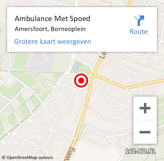 Locatie op kaart van de 112 melding: Ambulance Met Spoed Naar Amersfoort, Borneoplein op 2 augustus 2018 13:47