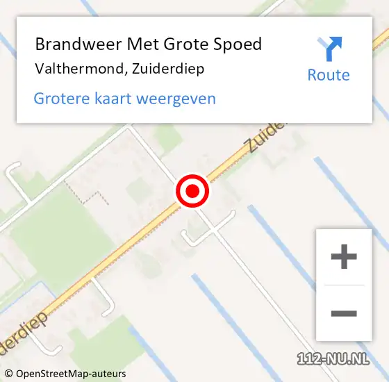 Locatie op kaart van de 112 melding: Brandweer Met Grote Spoed Naar Valthermond, Zuiderdiep op 2 augustus 2018 14:21