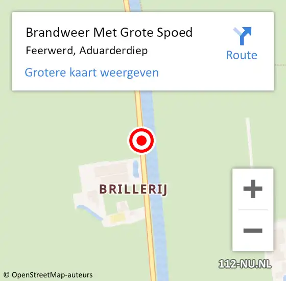 Locatie op kaart van de 112 melding: Brandweer Met Grote Spoed Naar Feerwerd, Aduarderdiep op 2 augustus 2018 14:35