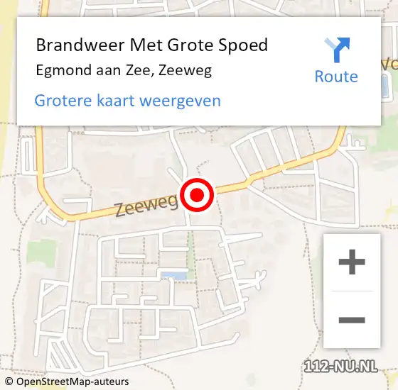 Locatie op kaart van de 112 melding: Brandweer Met Grote Spoed Naar Egmond aan Zee, Zeeweg op 2 augustus 2018 15:10