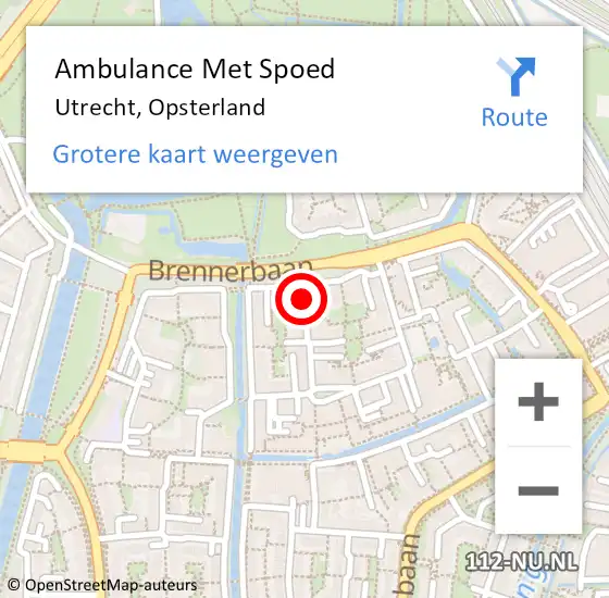 Locatie op kaart van de 112 melding: Ambulance Met Spoed Naar Utrecht, Opsterland op 2 augustus 2018 15:49