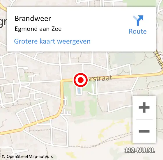 Locatie op kaart van de 112 melding: Brandweer Egmond aan Zee op 2 augustus 2018 15:50