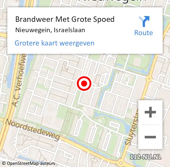 Locatie op kaart van de 112 melding: Brandweer Met Grote Spoed Naar Nieuwegein, Israelslaan op 2 augustus 2018 16:12