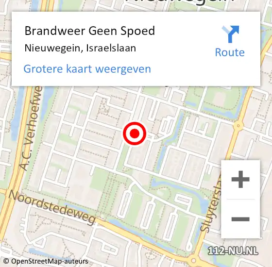 Locatie op kaart van de 112 melding: Brandweer Geen Spoed Naar Nieuwegein, Israelslaan op 2 augustus 2018 16:13