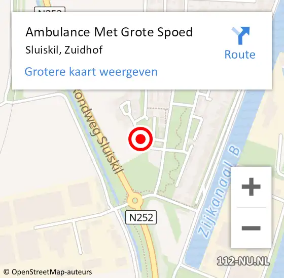 Locatie op kaart van de 112 melding: Ambulance Met Grote Spoed Naar Sluiskil, Zuidhof op 4 maart 2014 21:17