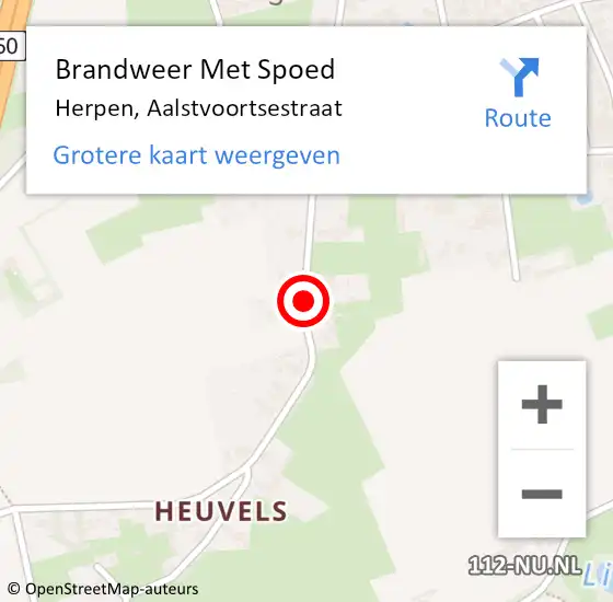 Locatie op kaart van de 112 melding: Brandweer Met Spoed Naar Herpen, Aalstvoortsestraat op 2 augustus 2018 17:03