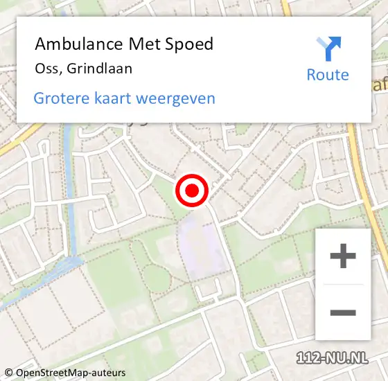 Locatie op kaart van de 112 melding: Ambulance Met Spoed Naar Oss, Grindlaan op 2 augustus 2018 17:49