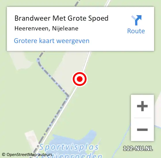 Locatie op kaart van de 112 melding: Brandweer Met Grote Spoed Naar Heerenveen, Nijeleane op 2 augustus 2018 18:31