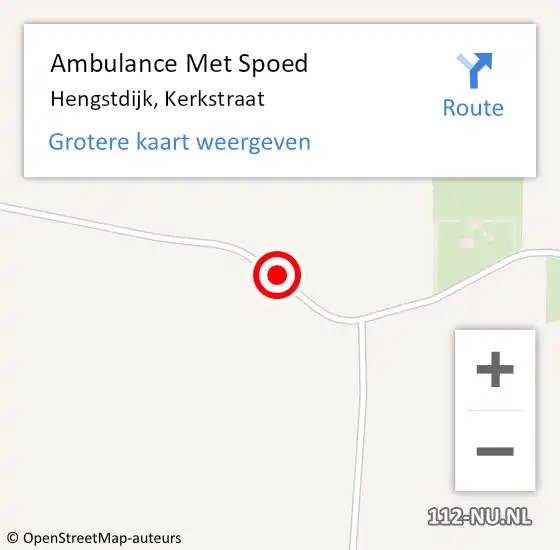 Locatie op kaart van de 112 melding: Ambulance Met Spoed Naar Hengstdijk, Kerkstraat op 2 augustus 2018 18:48