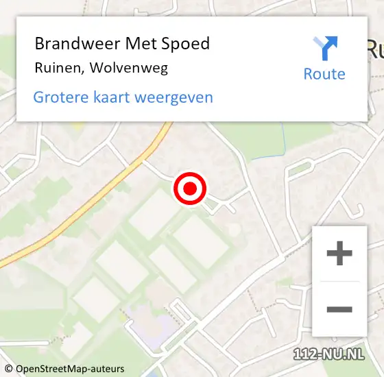 Locatie op kaart van de 112 melding: Brandweer Met Spoed Naar Ruinen, Wolvenweg op 2 augustus 2018 19:13